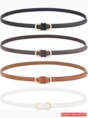No-Hole Adjustable Skinny Belt Set for Dresses Jeans Coats